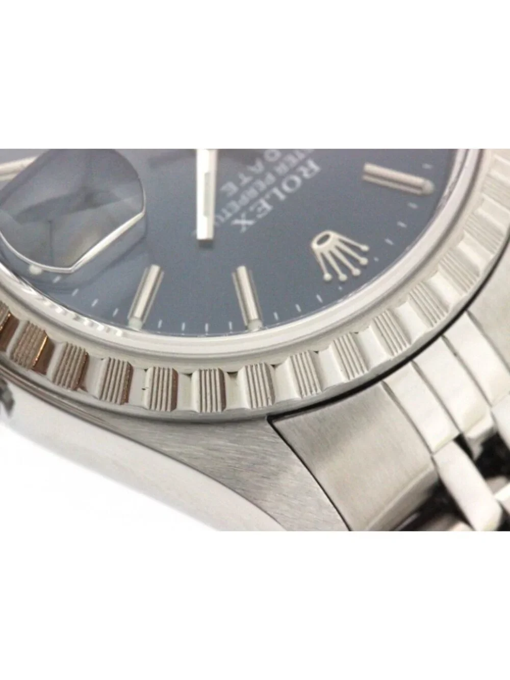 Rolex Oyster Watch Stainless Steel Blue Bardial Automatic
